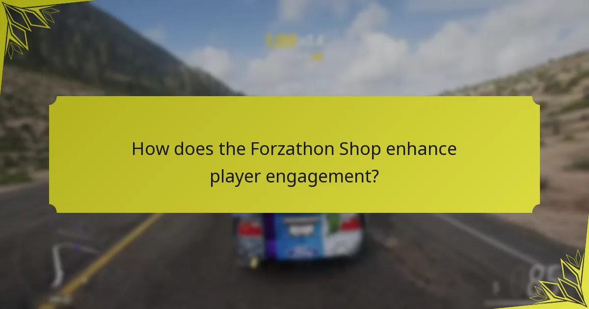 How does the Forzathon Shop enhance player engagement?