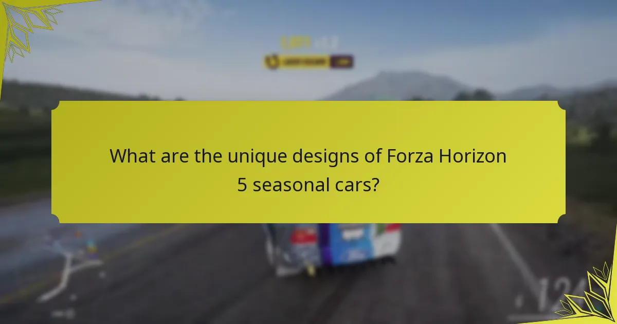 When are seasonal cars available in Forza Horizon 5 events?